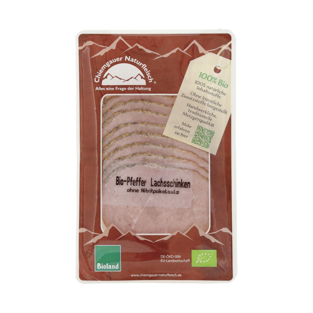 Pfeffer-Lachsschinken geschnitten